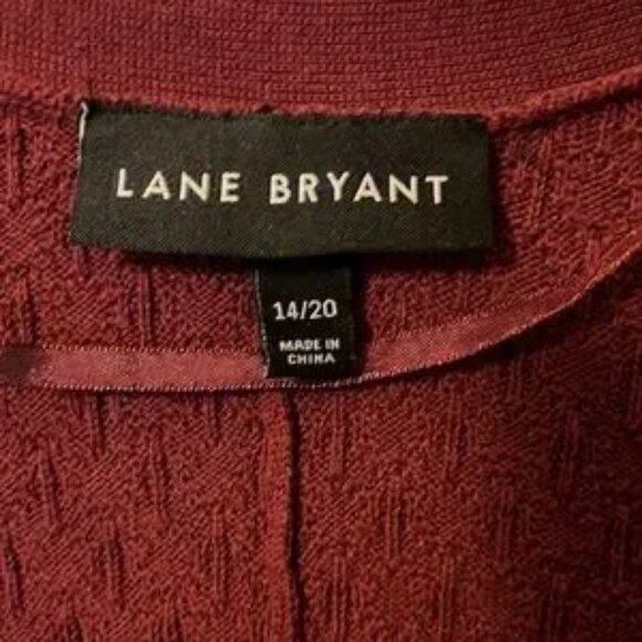 LANE Bryant maroon tasseled poncho size 14/20 - Picture 4 of 4